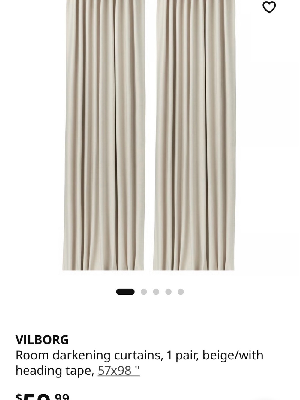 IKEA Neutral Beige/Tan Textured Curtain Panels